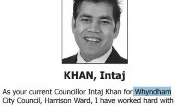 Mr Khan claims the spelling error was made by someone else.