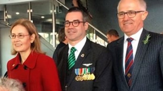 Mr Keough, centre, with Gabrielle Upton and PM Malcolm Turnbull in 2015. 