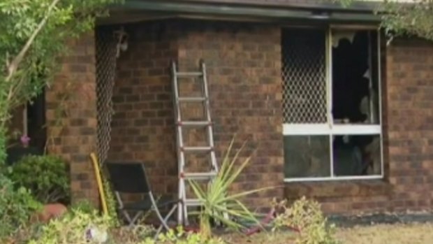 The scene of a house fire at Rhoda St, Caboolture.