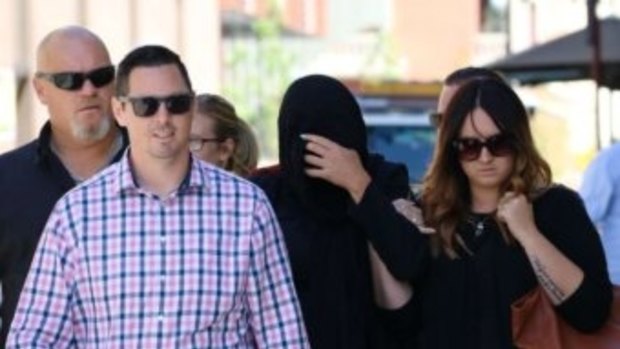 Janet Louise Kirby, who killed her daughter after losing control of her car in Merriwa, arrived at court with her head covered.