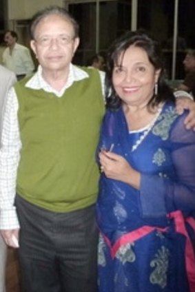 Victim Shahnaz Qidwai and her husband Dr Khalid Qidwai.