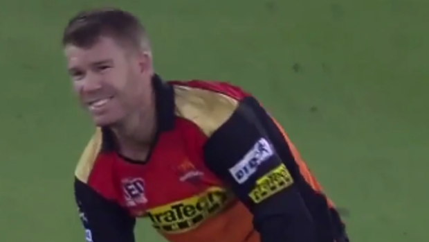 Winning: David Warner led Hyderabad to an important victory over the Gujarat Lions.