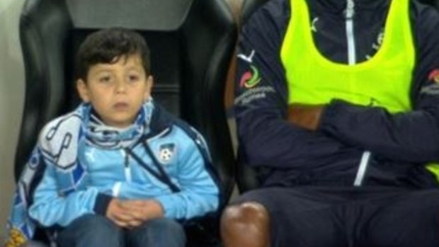 Inspirational: young Sydney FC fan Gabriel Cipriano who is battling cancer.