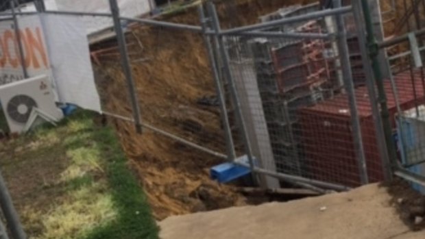 Ground near Bunnings in Anketell Street collapsed at the weekend.