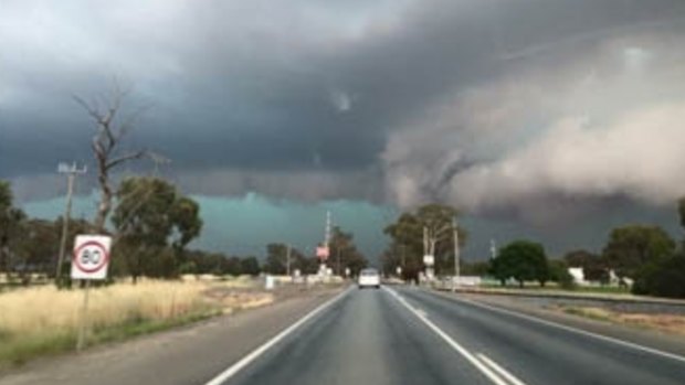 Not far from Strathmerton, a reader spotted the growing tornado. 