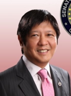 Senator Ferdinand Marcos jnr will run for vice-president.