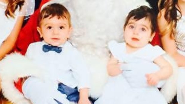 The twins, pictured last Christmas, were found unconscious in a pool in Kellyville Ridge.