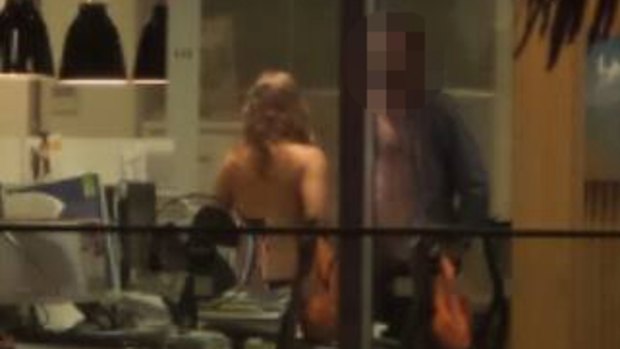 Left the lights on: Drinkers at a Christchurch pub photographed and videoed two office workers who inadvertently put on a show. 