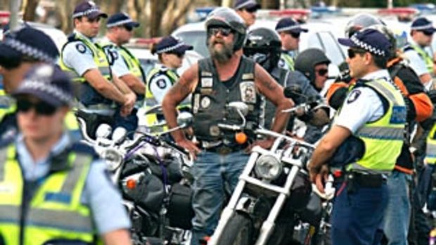 Protest against state bikie laws taken to Parliament House in Canberra.