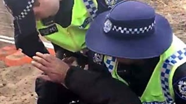 Roe 8 protester tackled to the ground by police