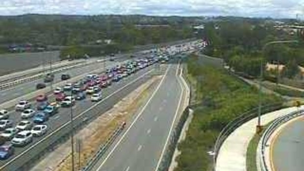 Congestion on the Pacific Motorway on Christmas Day.