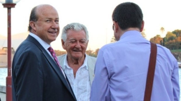 NewSat's Adrian Ballintine and former Former Prime Minister Bob Hawke at Sydney Harbour in 2010.