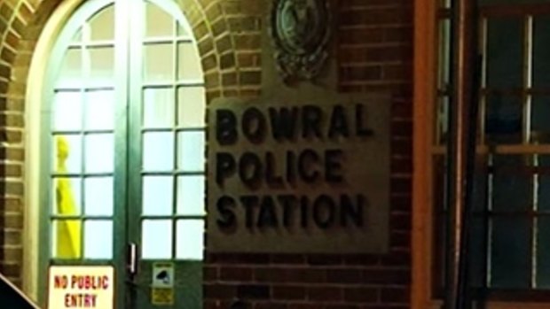 Bowral police station, where a man died after he was Tasered at a McDonald's.