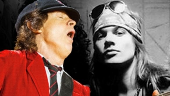 This does not compute – Angus Young and Axl Rose