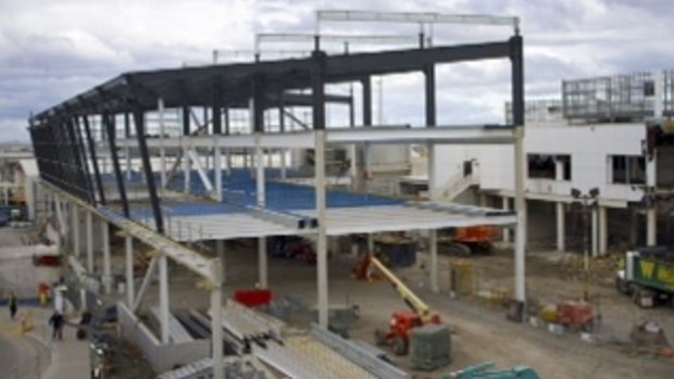 Work on Terminal 4 at Melbourne Airport, which will house Jetstar, Rex and Tiger airlines.