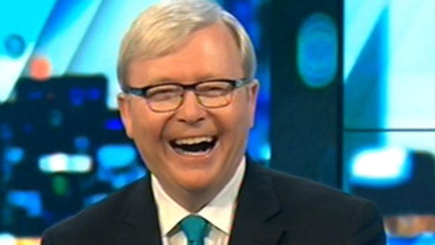 Former prime minister Kevin Rudd appears on <i>The Project.</i>