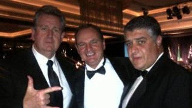 Mr Pisasale in the now-famous photo with then-NSW premier Barry O'Farrell and Nick Di Girolamo.