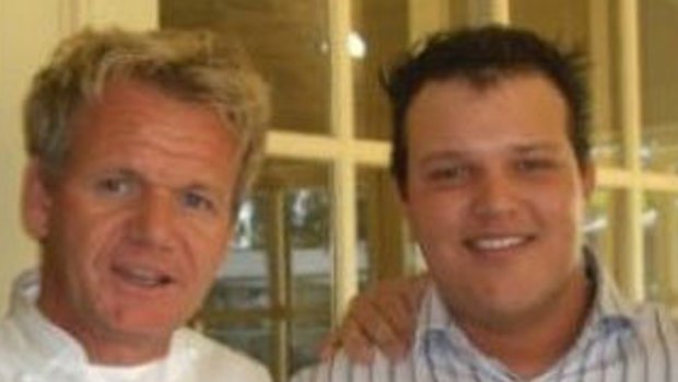 Celebrity chef Gordon Ramsay with Peter Milos.