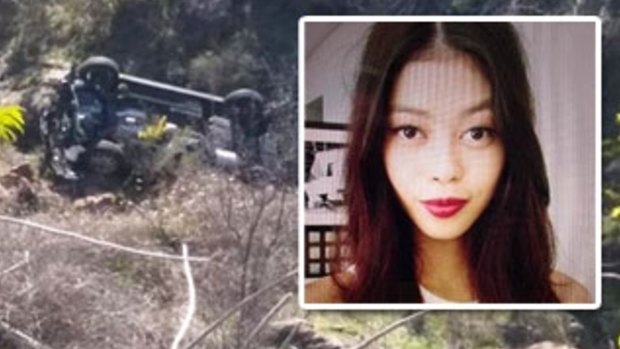 Despite leg and abdominal injuries from the crash, 19-year-old Kathleen Bautista climbed at least 100 metres uphill after escaping her upturned car in the Cotter reserve area, west of Canberra.