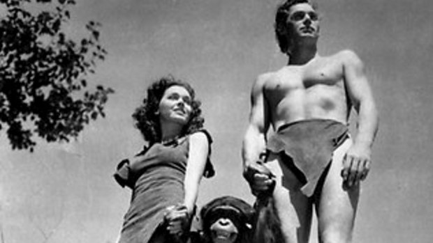 Maureen O’Sullivan as Jane and Johnny Weissmuller as Tarzan in Tarzan the Ape Man.