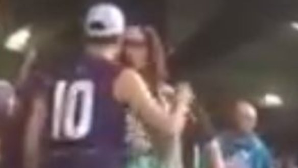 A fan captured the assault on their phone during the game.