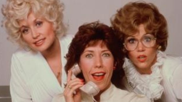 The cast of <i>9 to 5</i>, from left, Dolly Parton, Lily Tomlin and Jane Fonda.