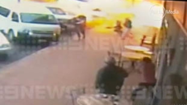 The moment of the cafe explosion in Ravenshoe. 
