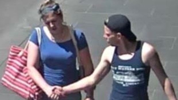 The woman and man wanted after an alleged assault on the number 86 tram.