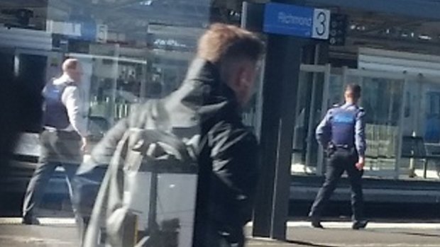 Police were out in force at Richmond railway station on Monday after the suburb was hit by a power outage.