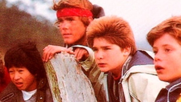The Goonies starred Corey Feldman (centre right) as a child actor.