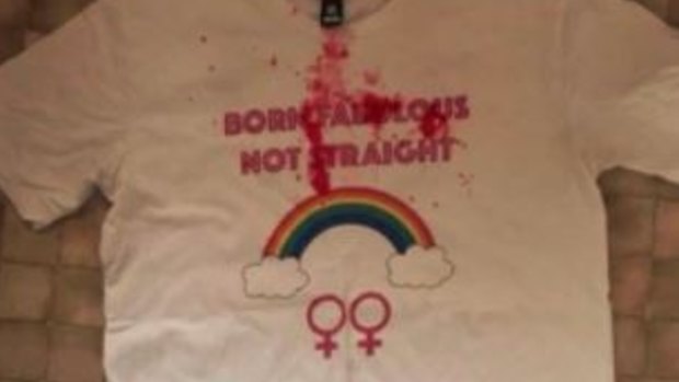 The t-shirt the woman was wearing when she was attacked. 