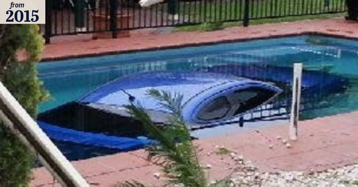 Car crashes through fence, into pool in Hinchinbrook