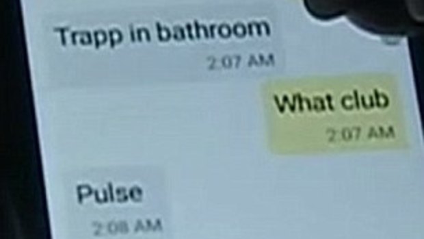 Texts from Pulse nightclub patron Eddie to his mother. 