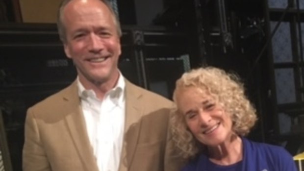 Writer Douglas McGrath with Carole King, whose life inspired McGrath's musical, 'Beautiful: The Carole King Musical'.