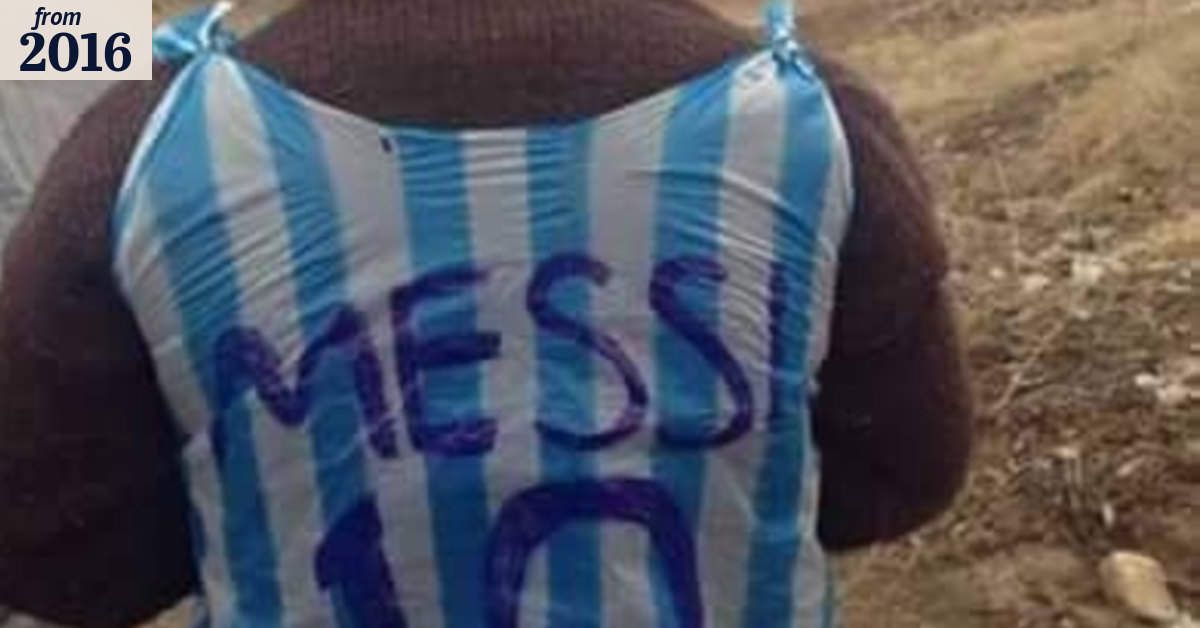 Search begins for young fan with homemade Lionel Messi Argentina shirt