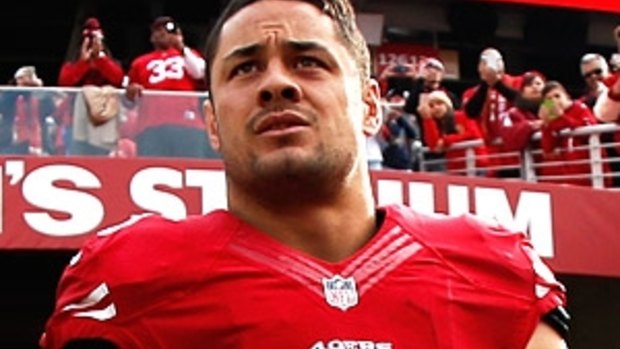Writing on the wall: Jarryd Hayne's decision to retire from the NFL may have been a result of realising he was low in the pecking order of running backs.