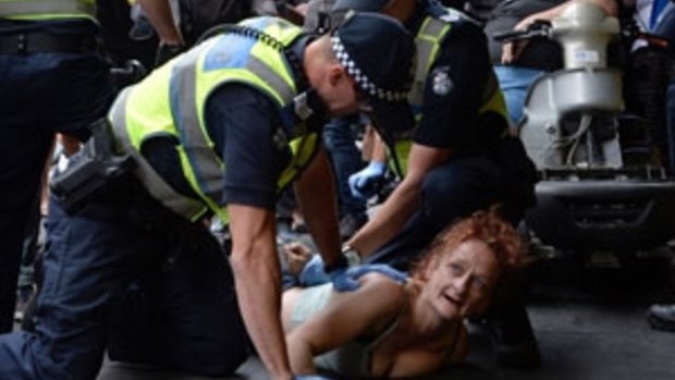 The police were the targets of the crowd's fury, a seething and misdirected anger.