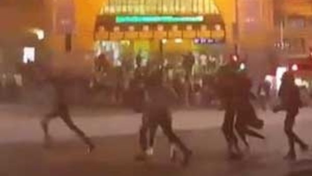 Gang-related rioting near Flinders Street Station.