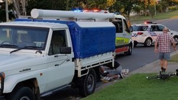 A cyclist dies after colliding with a parked ute in Hervey Bay.