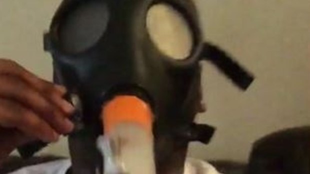 Damning: A still from the video posted on Tunsil's Twitter account on the morning of the NFL Draft.