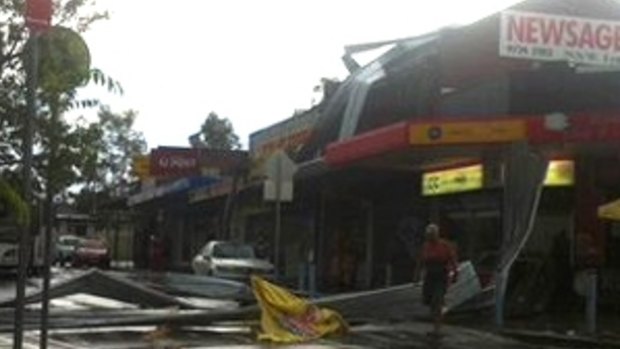 Villawood shops have been damaged in the storm.