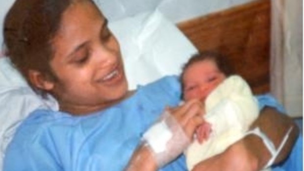 Celeste Nurse in hospital with Zephany before she was abducted.
