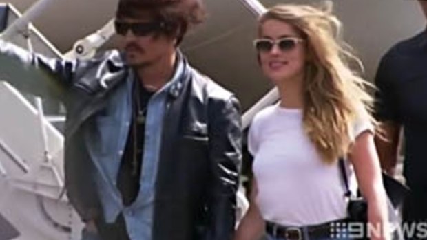 Johnny Depp and Amber Heard at Brisbane Airport.