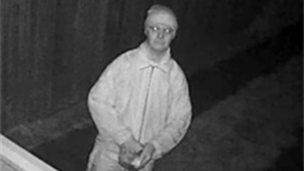 The man captured on film at 5am on Wednesday. Baited meat was later found in the yard. 