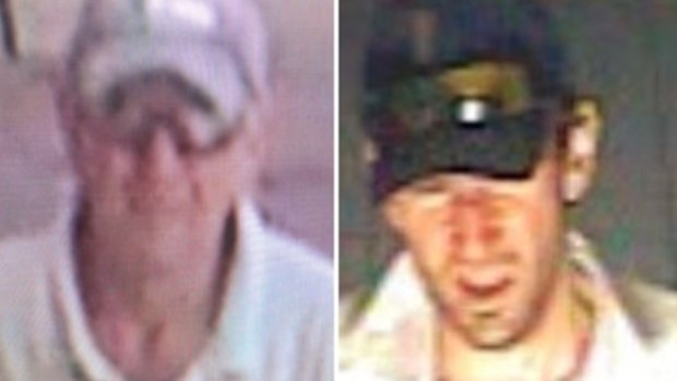 Gino and Mark Stocco, seen in CCTV footage while they were on the run.