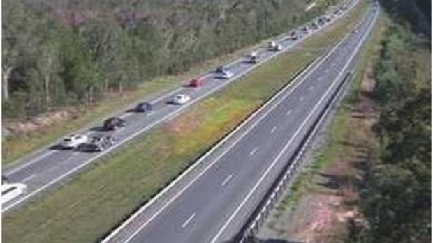 Traffic building southbound from Beerburrum on the Bruce Highway.