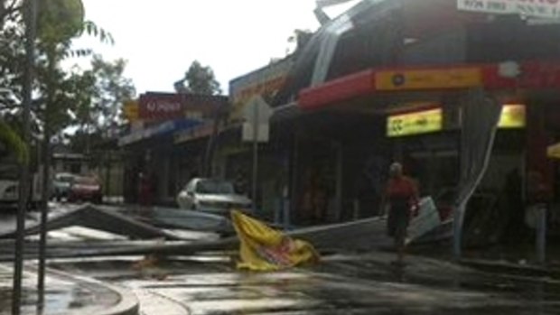 Villawood shops have been damaged in the storm.
