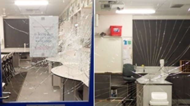 Vandalism at Eastern Hills Senior High School.