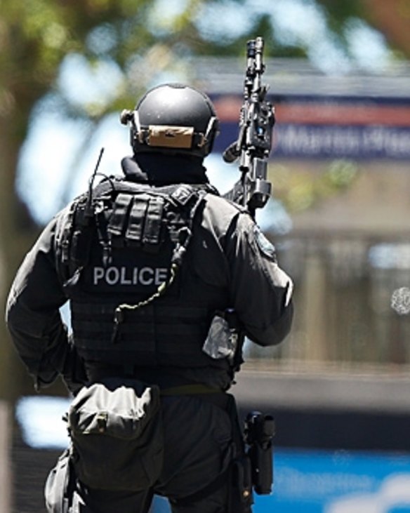 A police officer at the Martin Place siege.