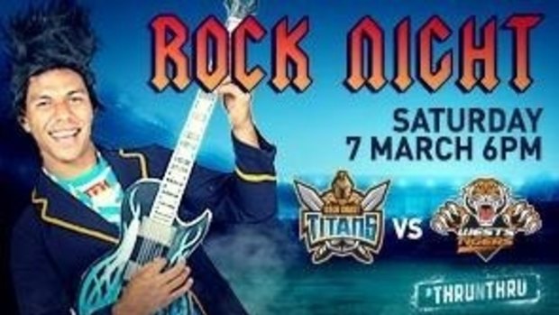 A rapidly redesigned Ticketek promotional image for the upcoming Gold Coast Titans game. 